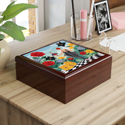 🌹🎭 The Lady Of The Little Dancer Jewelry Box – Art Deco Floral Fantasy
