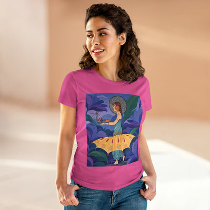 🦋🌿 The Butterfly Garden Offering Cotton Tee – Art Deco Botanical Fantasy
