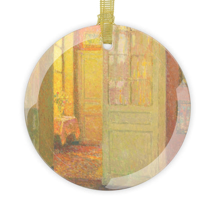 Interior, Window Light by Henri Le Sidaner Glass Ornament