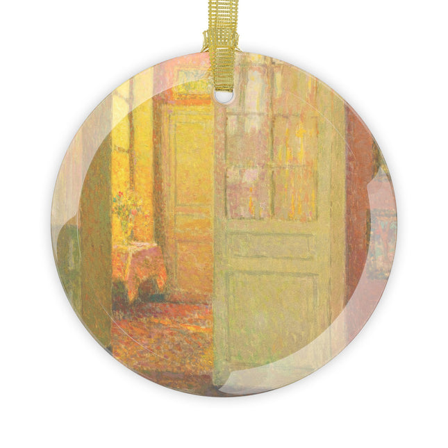 Interior, Window Light by Henri Le Sidaner Glass Ornament