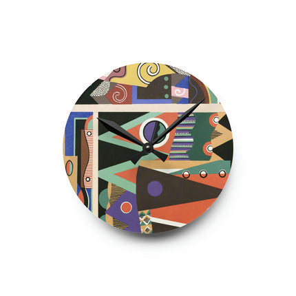 Collection decors et couleurs Pl.03 by Georges Valmiers Acrylic Wall Clock, Round and Square