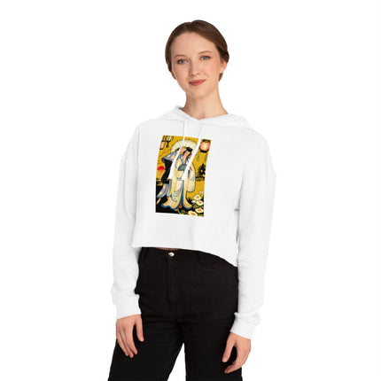 Golden Embrace Women’s Cropped Hooded Sweatshirt