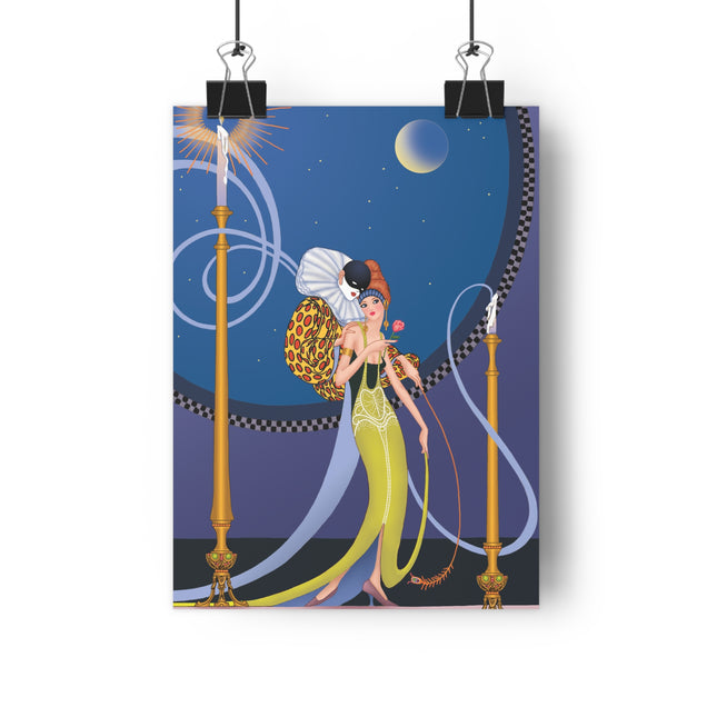 Smoke and Secrets: A Glamorous Encounter in Prohibition Era Giclée Art Print