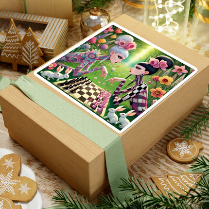 ♟️🌸 Spring Gambit: A Fairy’s Move Kiss-Cut Sticker – Whimsical Chess & Spring Magic
