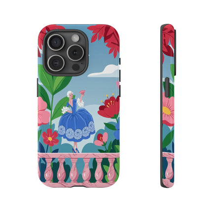 🌺🪭 The Lady Of The Grand Flower Terrace Phone Case – Art Deco Garden Elegance