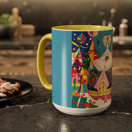 🎀✨ The Christmas Court Of Joy Colorful Mug – Art Deco Holiday Fantasy