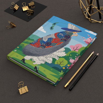 🦚🌸 The Lady Of The Peacock Garden Hardcover Journal – Art Deco Fashion Elegance