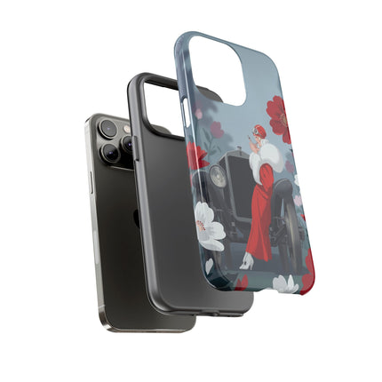 🚗🌺 The Lady Of The Grand Touring Car Phone Case – Art Deco Motoring Elegance
