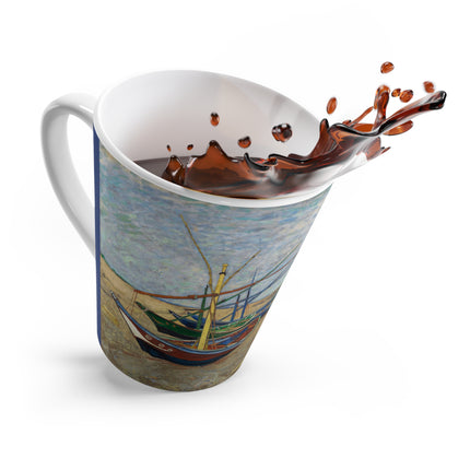 Fishing Boats on the Beach at Saintes-Maries by Vincent Van Gogh Latte Mug