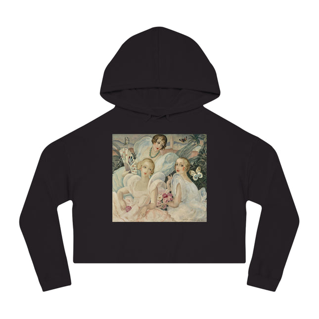 Les Femmes Fatales by Gerda Wegener Women’s Cropped Hooded Sweatshirt