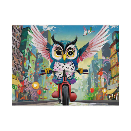 Cycling Owl Matte Canvas, Stretched, 0.75"