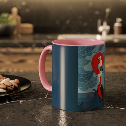 Siren of the Waves Colorful Mugs – Dramatic Sea Power & Bold Elegance