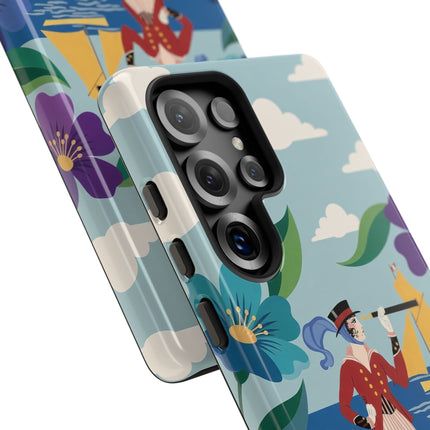 🌊🔭 The Lady Of The Seaside Lookout Phone Case – Art Deco Nautical Adventure