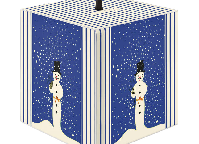 Snowman in Falling Snow Light Cube Lamp