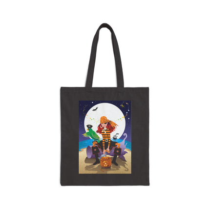 Moonlit Pirate Halloween Cotton Canvas Tote Bag