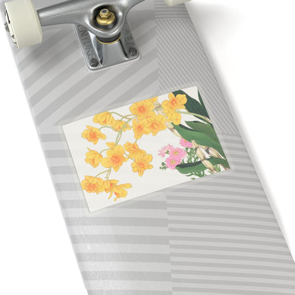 Golden Bow Orchid by Tanigami Kônan Kiss-Cut Stickers (4 Sizes)