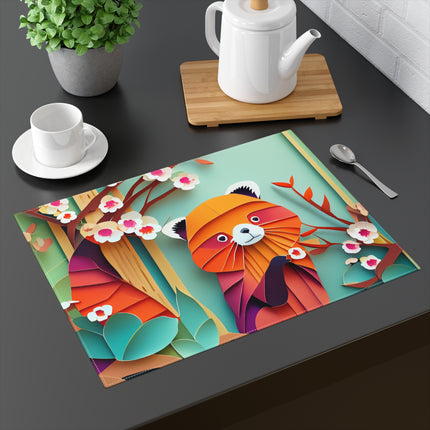 A Playful Red Panda Placemat, 1pc