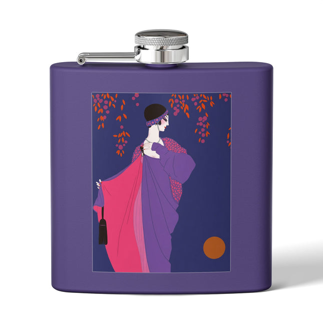 Crimson Shawl Geisha Flask – Elegant Mystery & Vibrant Grace