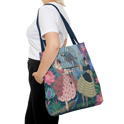 🦜🌸 The Ladies Of The Enchanted Aviary Tote Bag – Art Deco Floral Fantasy