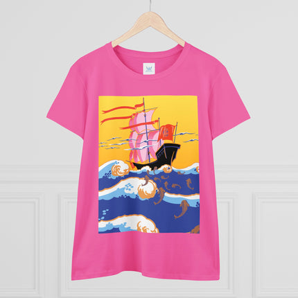 Golden Seas and Whimsical Dreams Women's Midweight Cotton Tee