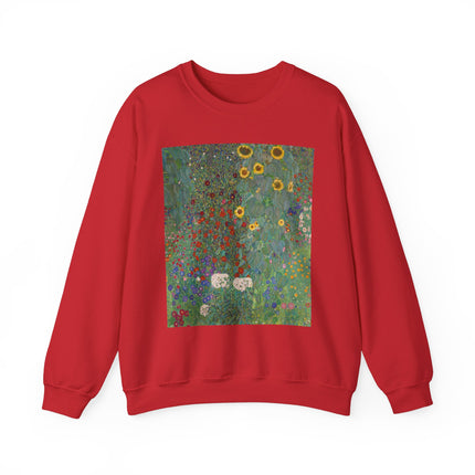 Farm Garden with Sunflowers by Gustav Klimt Heavy Blend™ Crewneck Sweatshirt