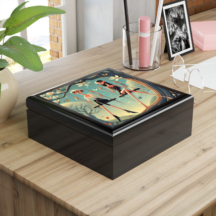 Whispers on the Spring Swing Jewelry Box – Elegant Spring Reverie