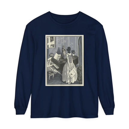Piano et chant by Fernand Siméon Garment-dyed Long Sleeve T-Shirt