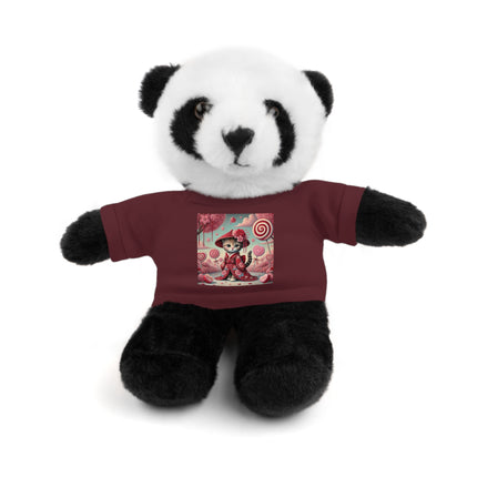 Whimsical Geisha Kitten in a Valentine Garden Stuffed Animals with Tee