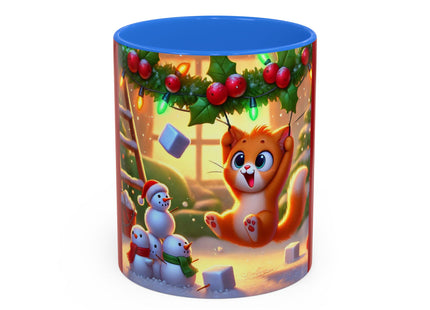 Naughty or Nice Kitten Christmas Colorful Mugs (11oz, 15oz)