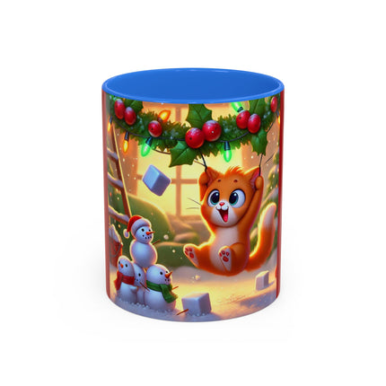 Naughty or Nice Kitten Christmas Colorful Mugs (11oz, 15oz)