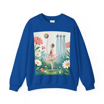 🌼🎈 The Garden Balloon Dancer Crewneck Sweatshirt – Art Deco Floral Whimsy