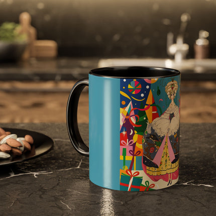 🎀✨ The Christmas Court Of Joy Colorful Mug – Art Deco Holiday Fantasy
