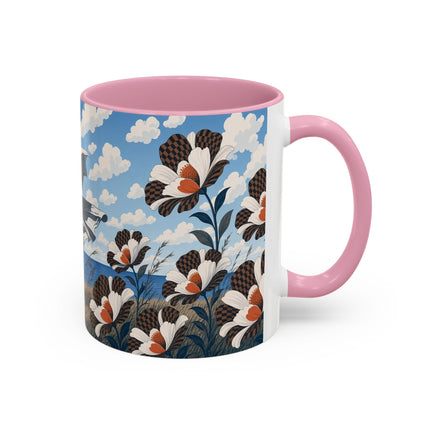 🌊🌼 The Windswept Seaside Promenade Colorful Mug – Art Deco Coastal Elegance