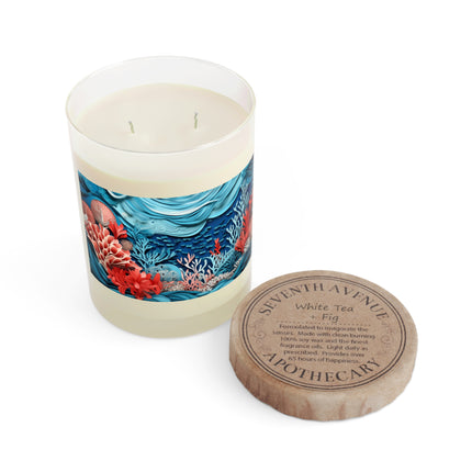 Enchanting Underwater Scene Scented Candle - Full Glass, 11oz - The White Tea & Fig, The Lavender & Sage, and The Ocean Mist & Moss