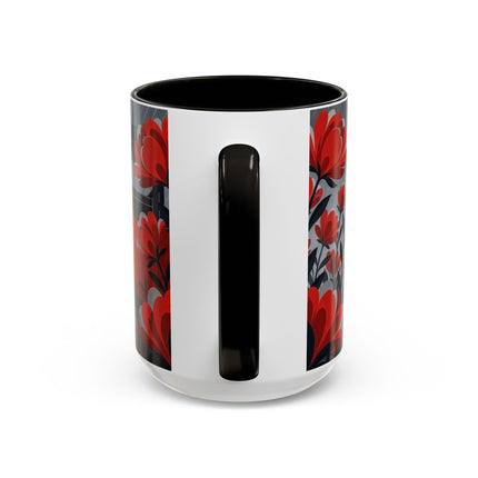 ☔🌹 The Scarlet Rainstorm Promenade Colorful Mug – Art Deco Motoring Elegance