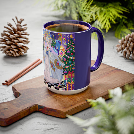 🎄✨ The Lady Of The Christmas Ornament Colorful Mug – Art Deco Holiday Fantasy