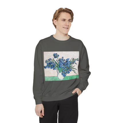 Irises by Vincent Van Gogh Unisex Garment-Dyed Sweatshirt
