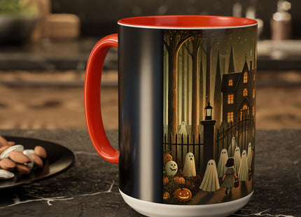 Ghostly Welcome – A Halloween Night Colorful Mugs (11oz, 15oz)