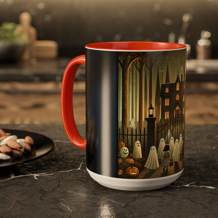 Ghostly Welcome – A Halloween Night Colorful Mugs (11oz, 15oz)