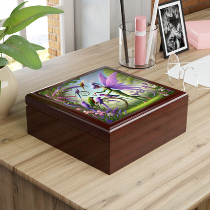 Lavender-Winged Fairy Jewelry Box
