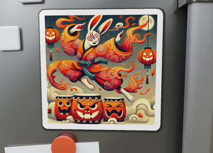 Jack-O’-Lantern Drums & The Kabuki Rabbit Die-Cut Magnets (4 Sizes)