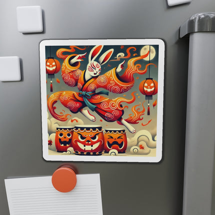 Jack-O’-Lantern Drums & The Kabuki Rabbit Die-Cut Magnets (4 Sizes)