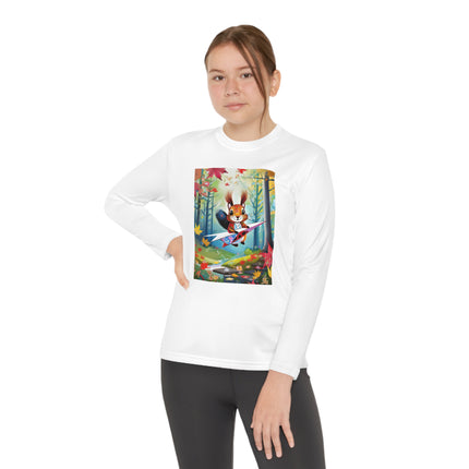 Acorn Aviator Youth Long Sleeve Competitor Tee – Woodland Flight & Whimsical Adventure