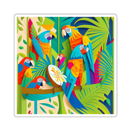 Colorful Macaws Kiss-Cut Stickers (4 Sizes)