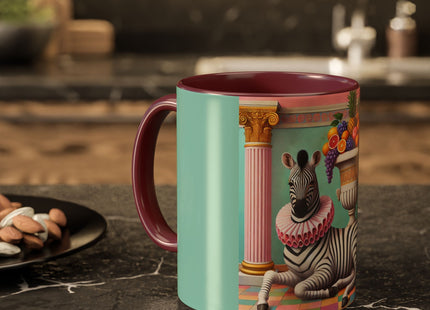 Still Life with Zebra, Fruit, and Pink Columns Colorful Mugs (11oz, 15oz)