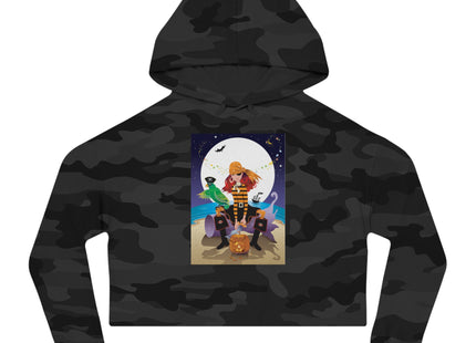 Moonlit Pirate Halloween Women’s Cropped Hooded Sweatshirt