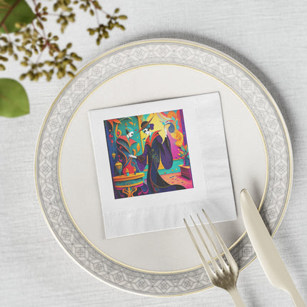 Phantoms of Elegance White Coined Napkins