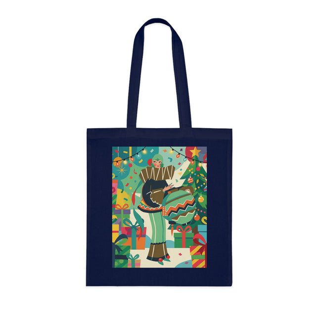 🎄🎁 The Lady Of The Christmas Ornament Cotton Tote Bag – Art Deco Holiday Fantasy