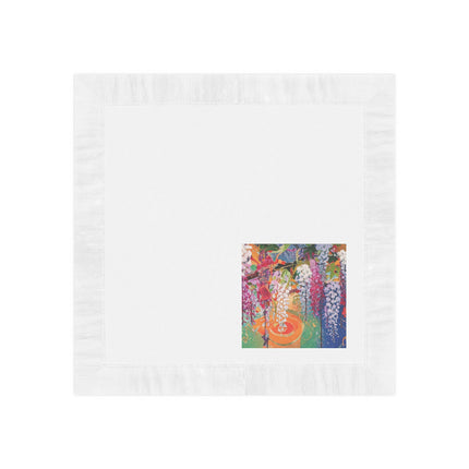 Golden Wisteria Elegance White Coined Napkins