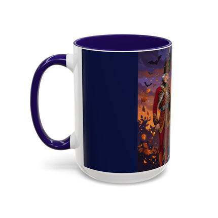 🎃💙 The Pumpkin Lantern Courtship Colorful Mug – Romantic Halloween Elegance